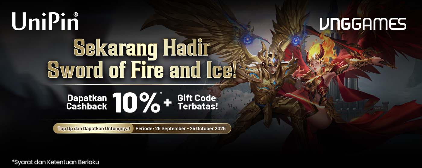 Swords of Fire and Ice Telah Hadir! Ayo Segera Main dan dapatkan Cashback 10% + hingga 10.000 UniPin Credits!